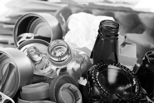 Different types of builders waste sorted for clearance